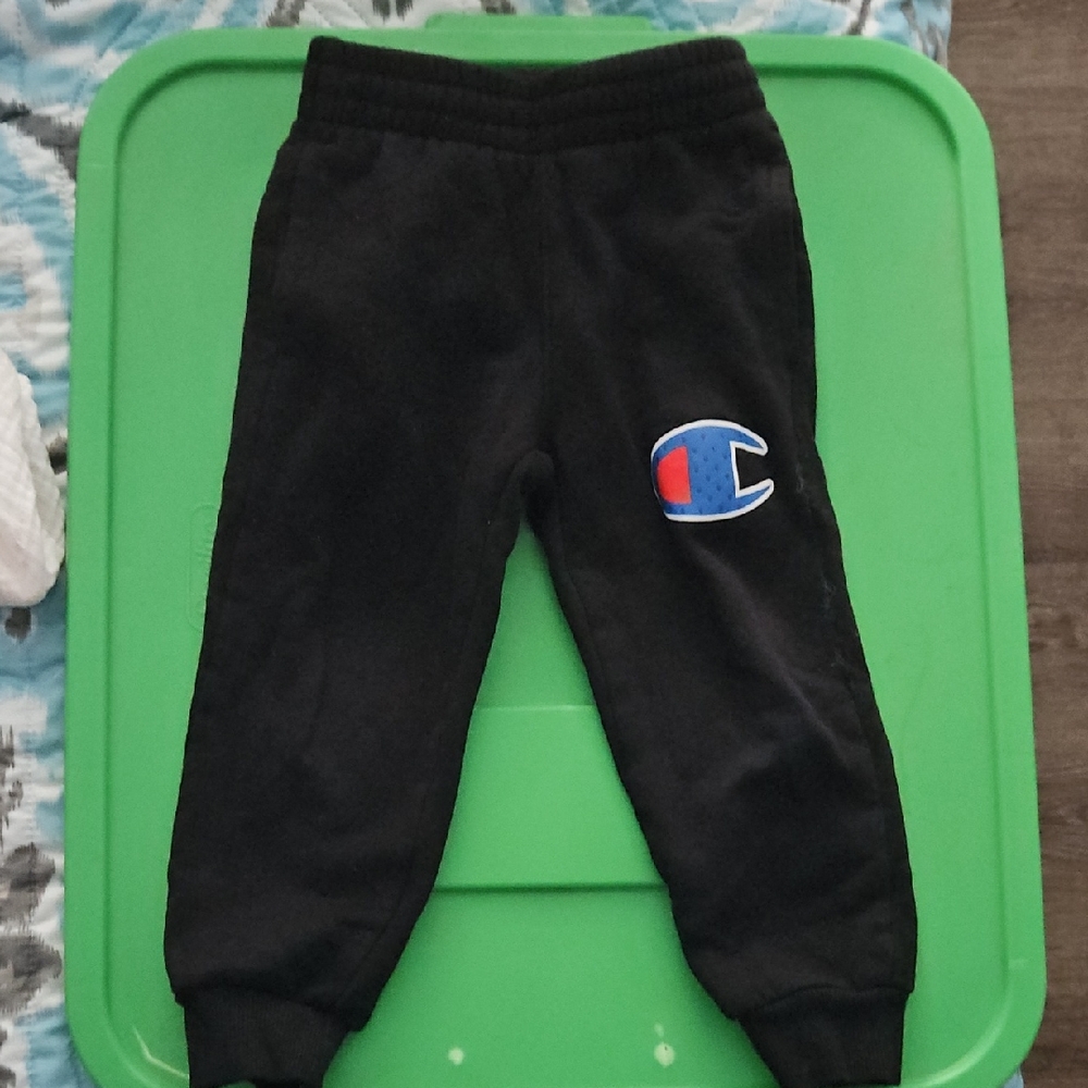 Champion Kids Black Sweatpants with Logo